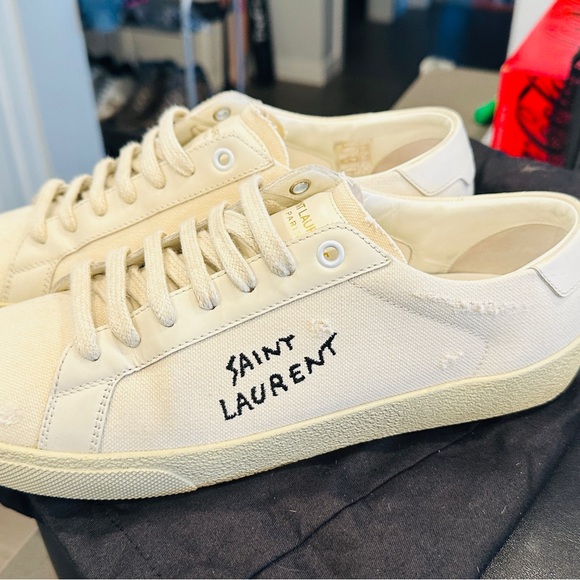 Saint Laurent White High-Top Sneakers